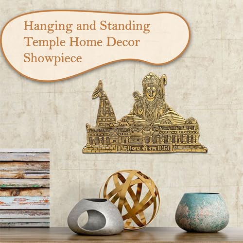 Image of Smizzy Metal Ram Mandir Ayodhya| ayothi ramar Temple Model| Architecture Model (11X7 Inch) Hanging and Standing Temple Home Decor Showpiece, 1 pc