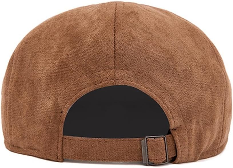 Vintage Suede Fabric Newsboy Caps Women's Men's Classic Beret Ivy Flat Cap Adjustable Cabbie Driving Cap Painter Hats