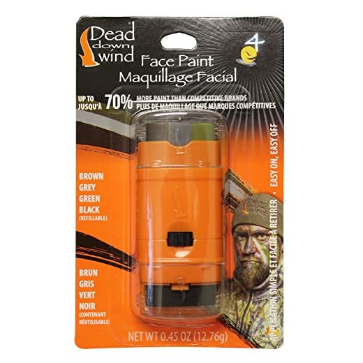 Dead Down Wind 4-Color Hunting Camo Face Paint System | Hunting Face Mask Stick for Concealment, Camouflage, Paintball, Hunting Accessories | Brown, Grey, Green & Black Makeup Bundles