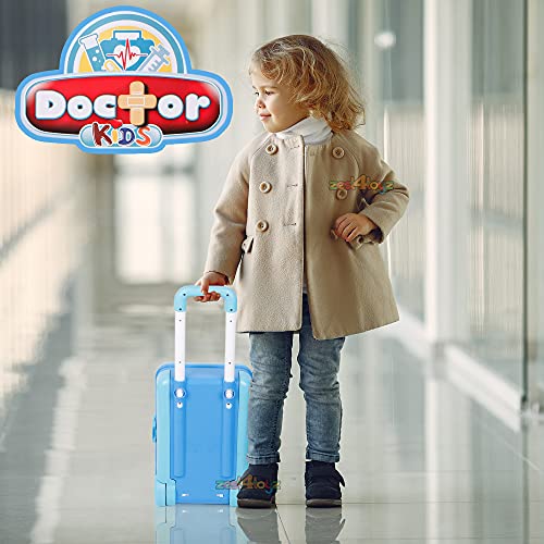 Image of Zest 4 Toyz Doctor Set for Kids Girls with Foldable Suitcase Doctor Playset Doctor Kit Toy for Kids Toys Pretend Play Toys Birthday Gifts for Girls & Boys 3+ (Blue)