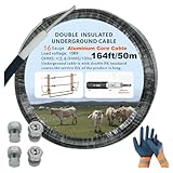 CYM-INSIST 16 Gauge- 164 ft Electric Fence Double Insulated Wire Underground, Electric Fence Double Insulated Underground Hard Cable,Aluminum Core Cable