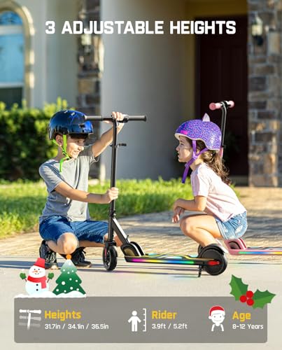 FanttikRide C9 Pro Kids Electric Scooter Ages 8-12, Colorful Rainbow Lights, E-Scooter for Kids 3.9-5.2 ft, 132 lbs, 5 Miles Range, Up to 40 min... - Image 5