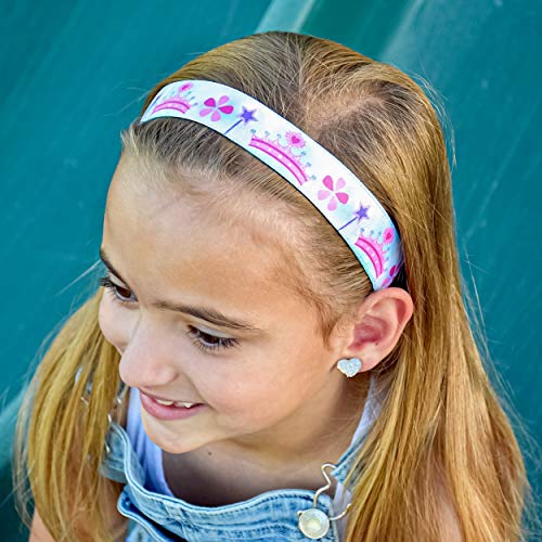 Frog Sac 5 Cute Headbands For Girls, Adjustable Non Slip Little Girl Hair Accessories, Cute No Slip Kids Hair Bands, Nonslip Headband Pack, Butterfly Floral Princess Head Bands Birthday Party Favors #TOP1