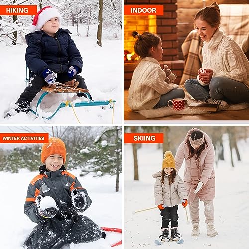 Aaronano Meias de esqui de lã Merino para crianças, para meninos e meninas, meias térmicas para snow