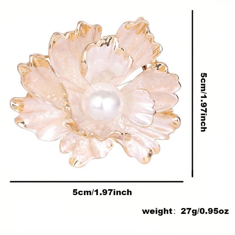 Image of Elegant Flower Brooch Pin for Women, Stylish Vinage Crystal Pearl Rhinestones Brooches Pins Dainty Lapel Pins for Dress Accessories Jewelry