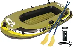 Bote Inflável Fishman 200, Kit com Remos e Bomba de Ar