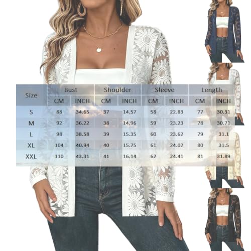Lightweight Cardigans for Women Sheer Lace Cardigans Boho Kimono Cardigan - image 6