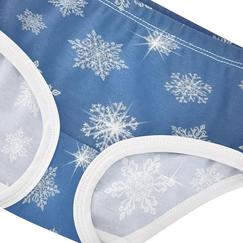 Snowflakes Blue Christmas Cute Panties Girl Toddler Girls Underwear Cotton Pattern Undies Kids Briefs 2t4