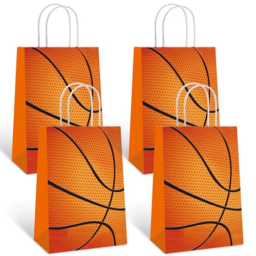 YE 12 PCS Basketball Party Favor Bags Basketball Treat Bags Goodie Gift Themed for Kids Boys Girls...
