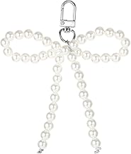 Mabor Bag Pendant Women's Bow Bag Pendant Beads Bags Pendant Y2k Bag Charms Cute Key Ring Car for Women Bracelet Pendant Multipurpose Jewellery Accessories for Keys Bags, White