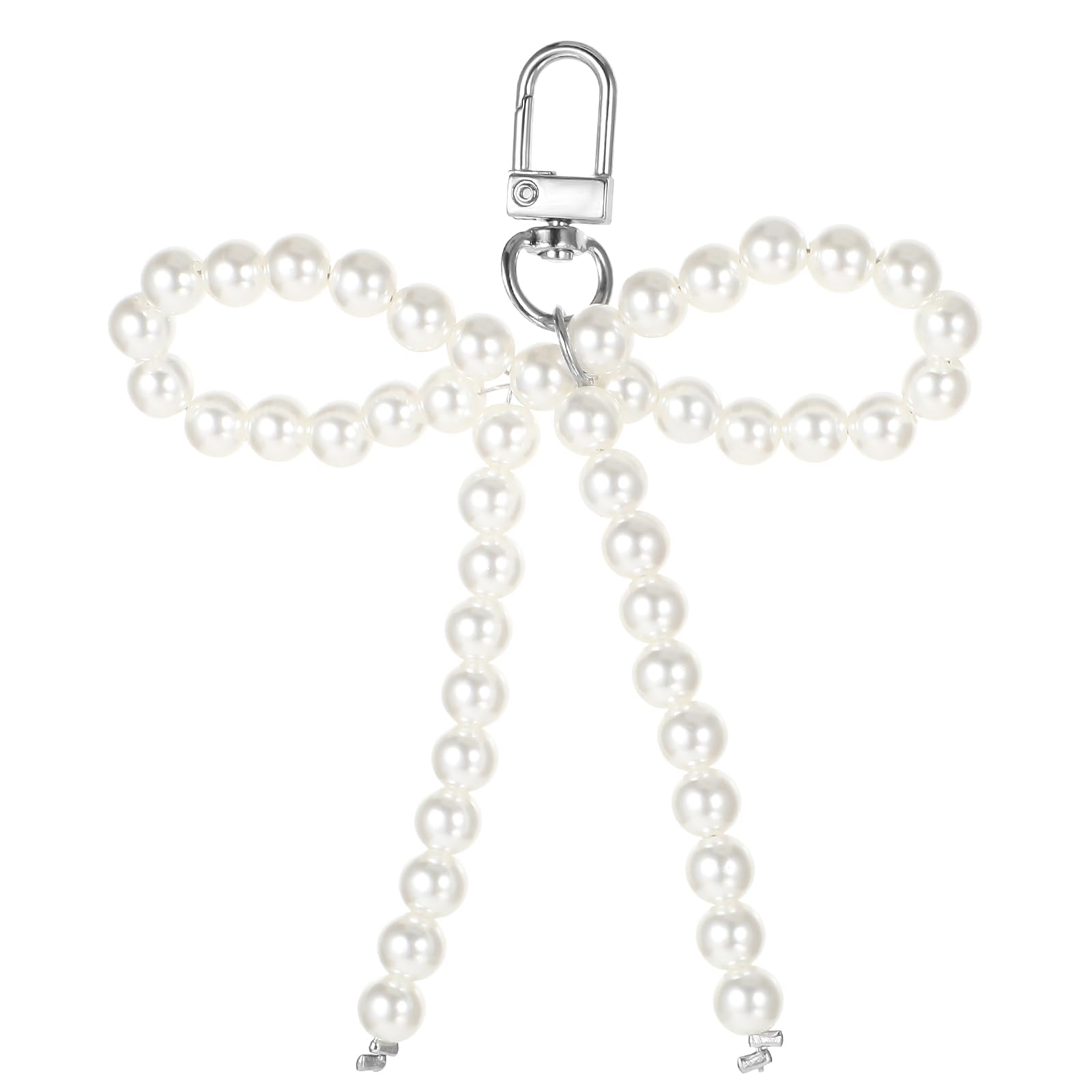Mabor Heart Pearl Bow Keychain Y2k Bowknot Keyring Sweet Bag Car Keys Charms Accessories for Car Keys Bow Keychain Accessories Women