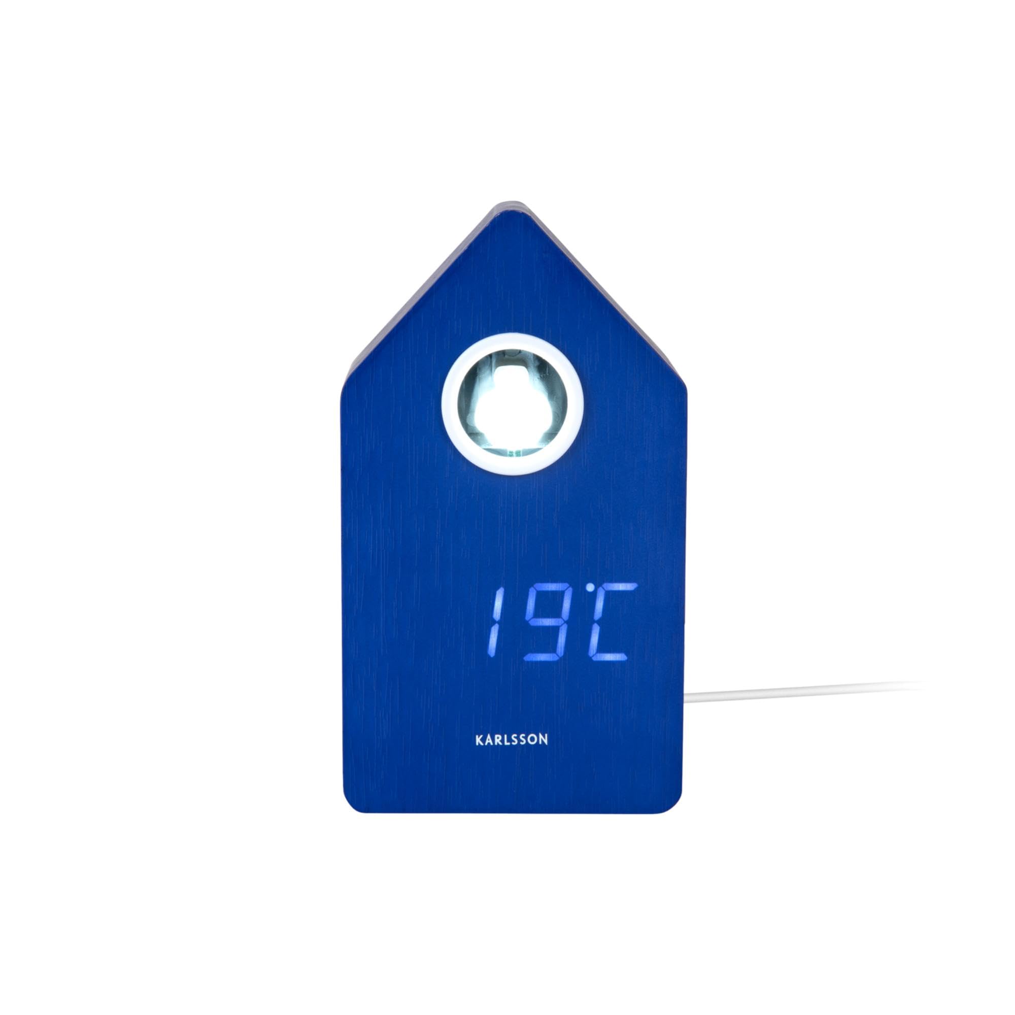 Karlsson Wecker Cuckoo Led - Blau - 9x9x15.8cm