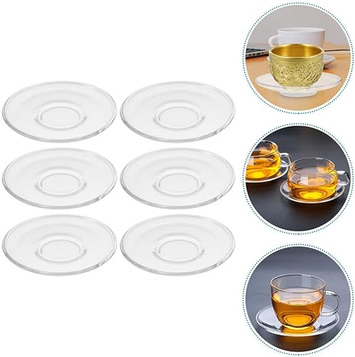 Miniatura 4 de Hemoton Platillo de cristal transparente, platillo redondo para plantas, plato de refrigerio de vidrio transparente, plato decorativo para