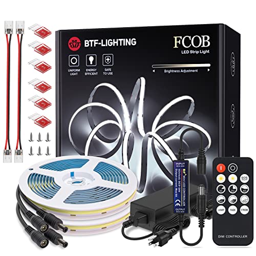 Image of BTF-LIGHTING FCOB COB LED Strip Light Super Bright Cool White 6000K