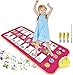 RenFox Tappetino per Pianoforte, Tappeto Musicale per Bambini bilaterale Tastiera Entrambi Lati con 16 Tasti e 7 Versi Animali, Giocattoli Educativi Regali, 110 x 50cm, Rosa Rossa