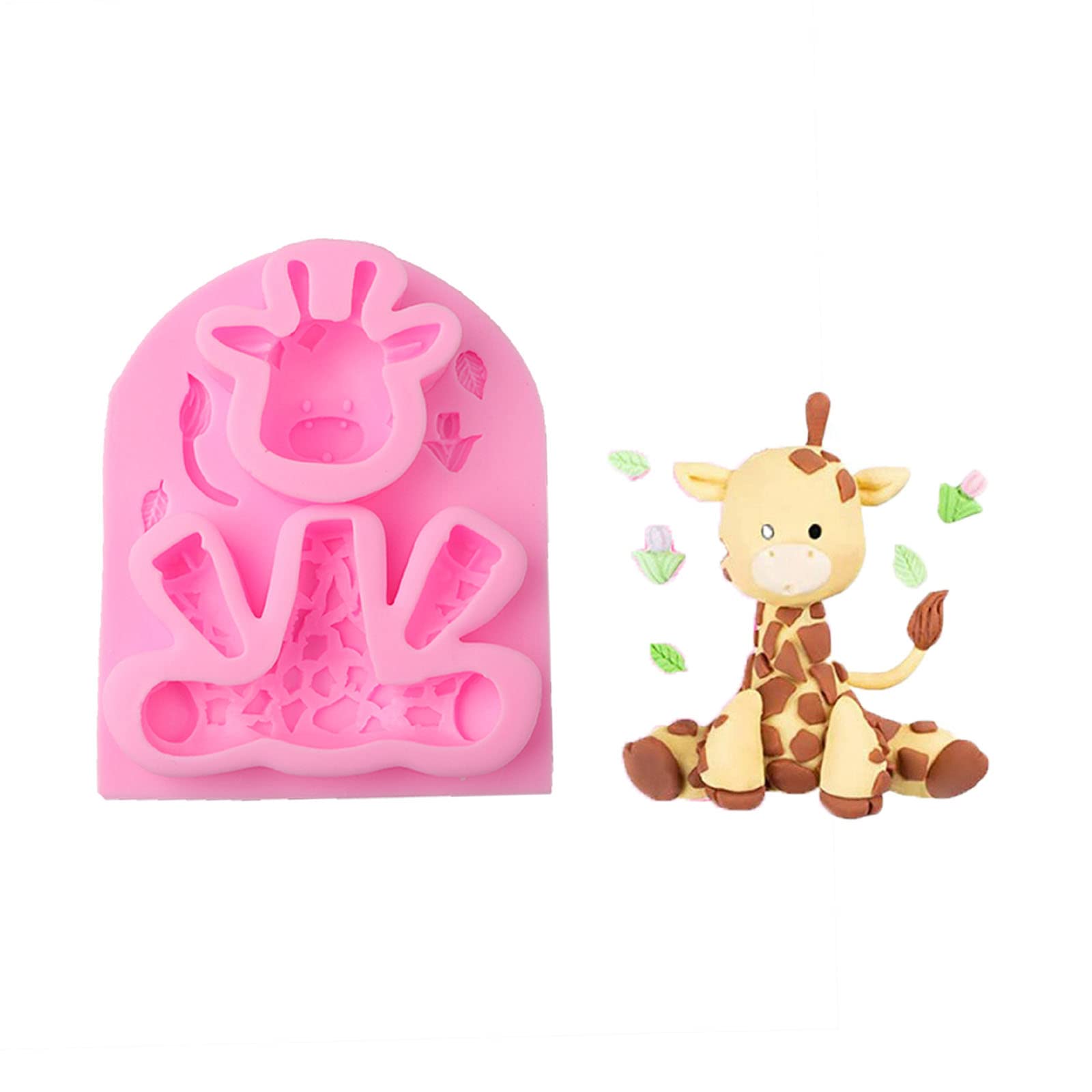 Xinsheinelry Elephant Giraffe Mold Silicone Mold Animal Shape Candy Fondant Chocolates Soap Molds Cake Decoration Baking Animal Baking Molds