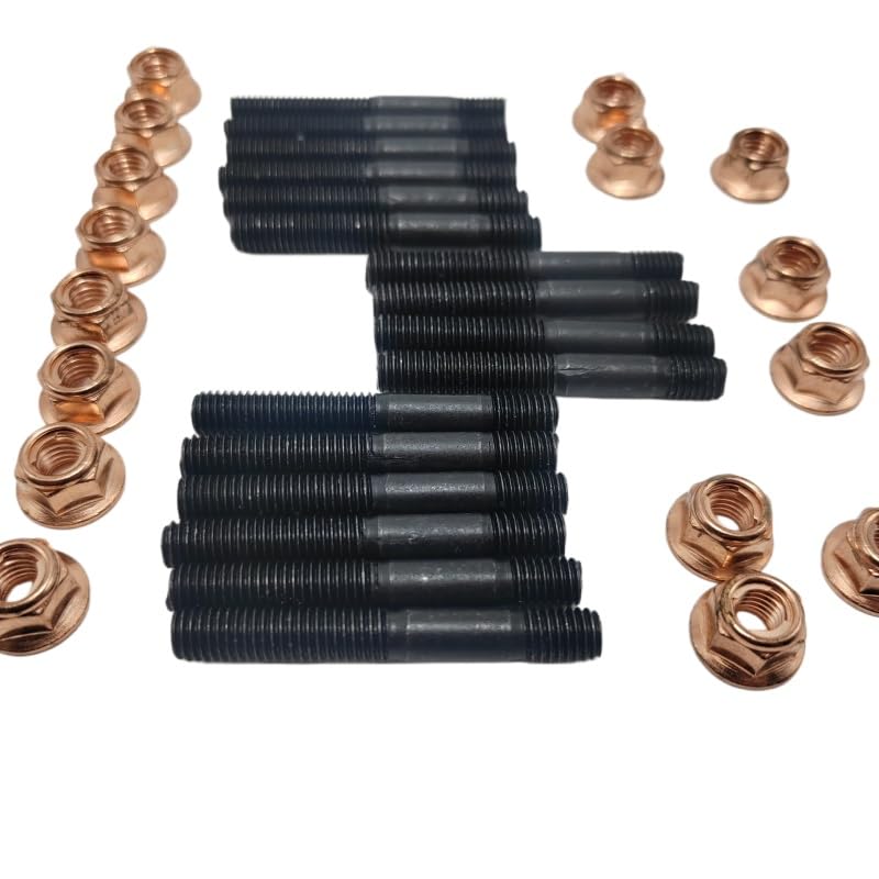 2PCS 8 Kits A1201420072 Exhaust Manifold Hex Nuts, M8 x 1.25 Self-Locking Flange Nut Replacement Kit Compatible with Volkswagen, Audi, BMW Cars & Trucks