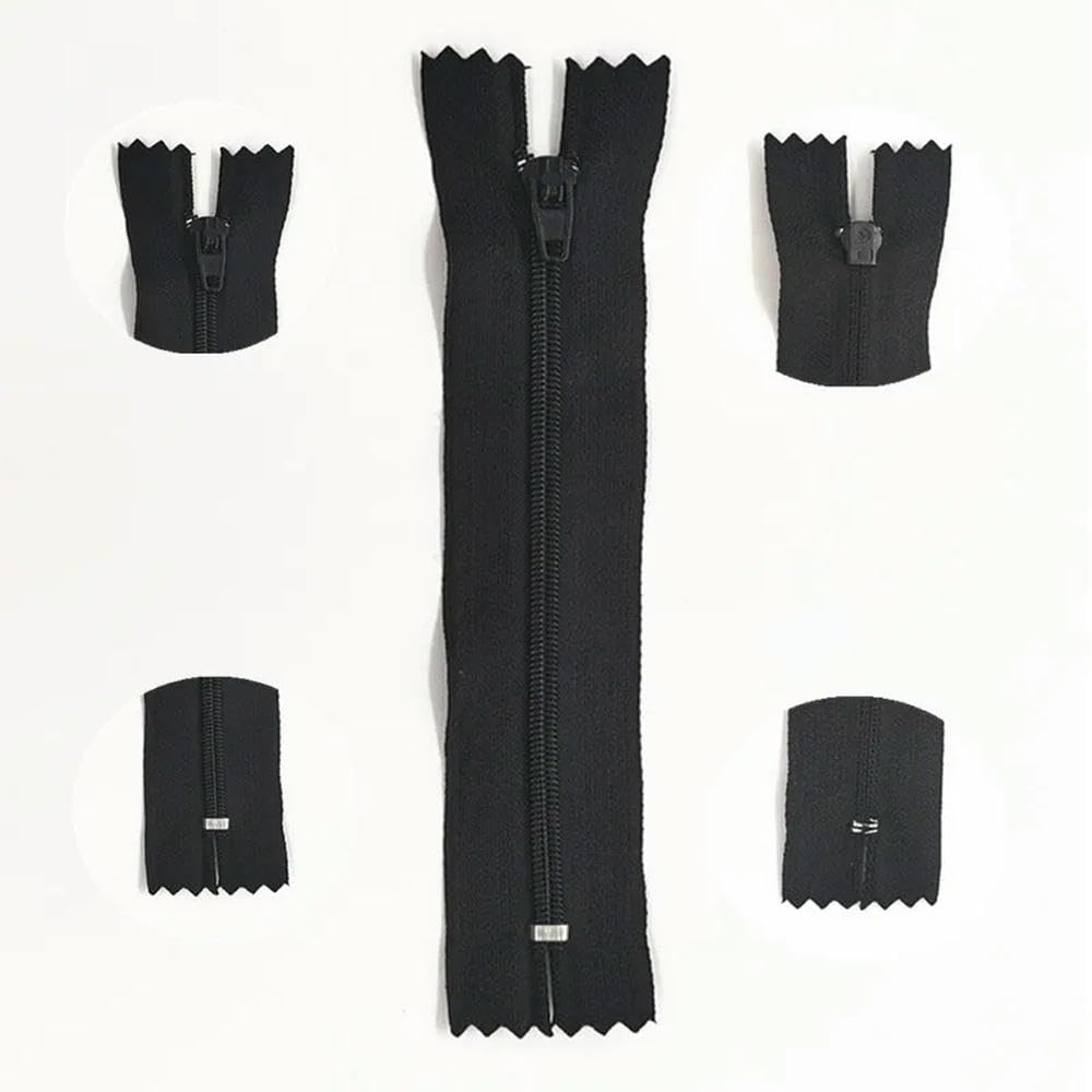 100 pièces 3# (7,5-60 cm) 3-24 Pouces Fermetures à glissière en Nylon - 20 Couleurs pour projets de Couture et Fournitures d'artisanat