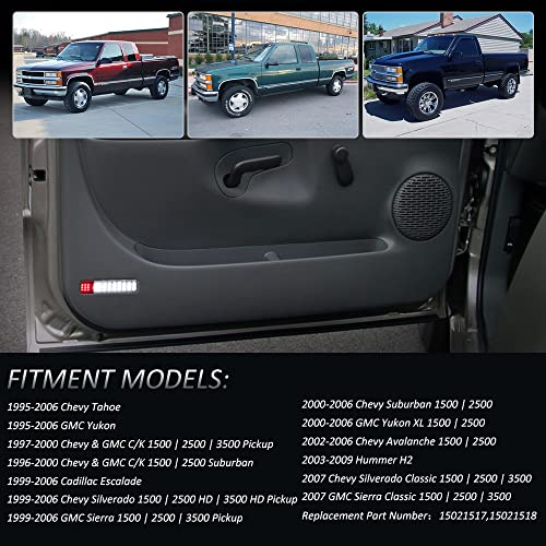 Luces LED interiores para puertas rojo y blanco para camioneta miniatura 4