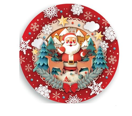 GUIRMA | 6 Platos Desechables de Navidad (23 cm) - Decoración de Mesa para Fiestas Navideñas y Celebraciones de Año Nuevo - Ideal para Eventos Temáticos de Xmas - Multicolor