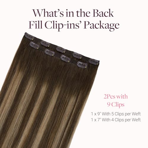 Image of GOO GOO Clip in Hair Extensions Real Human Hair Back Fill Extension 2Pcs