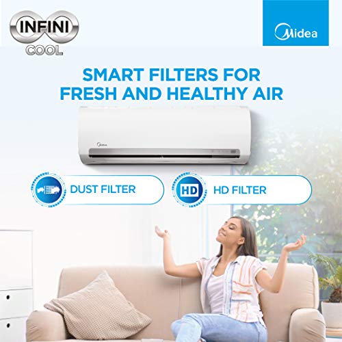 Image of Midea 1.5 Ton 3 Star Split AC (Copper, AG+ Nano Filter, 2021 Model, Santis Pro CLS R32, White)