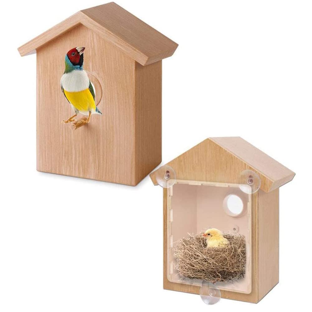 QXRSOP Outdoor Bird Nest with Suction Cup Window Birdnest Garden Decoration Supplies