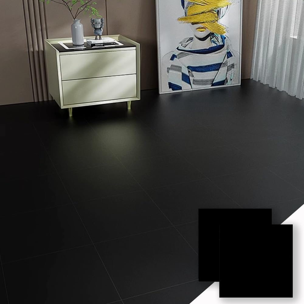 Amazon | フロアタイル 大理石 黒 大判 粘着【サンプル 4/1分