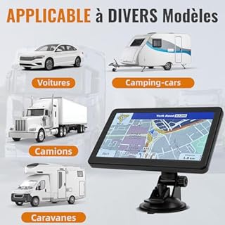 GPS de Navigation, Riloer 7 Pouces Navigation Portable avec Accessoires Secteur, Cartographie Europe Toute Vie Mise à Jour Gratuite, Support Camion/Camping-Car, Lecteur Multimédia