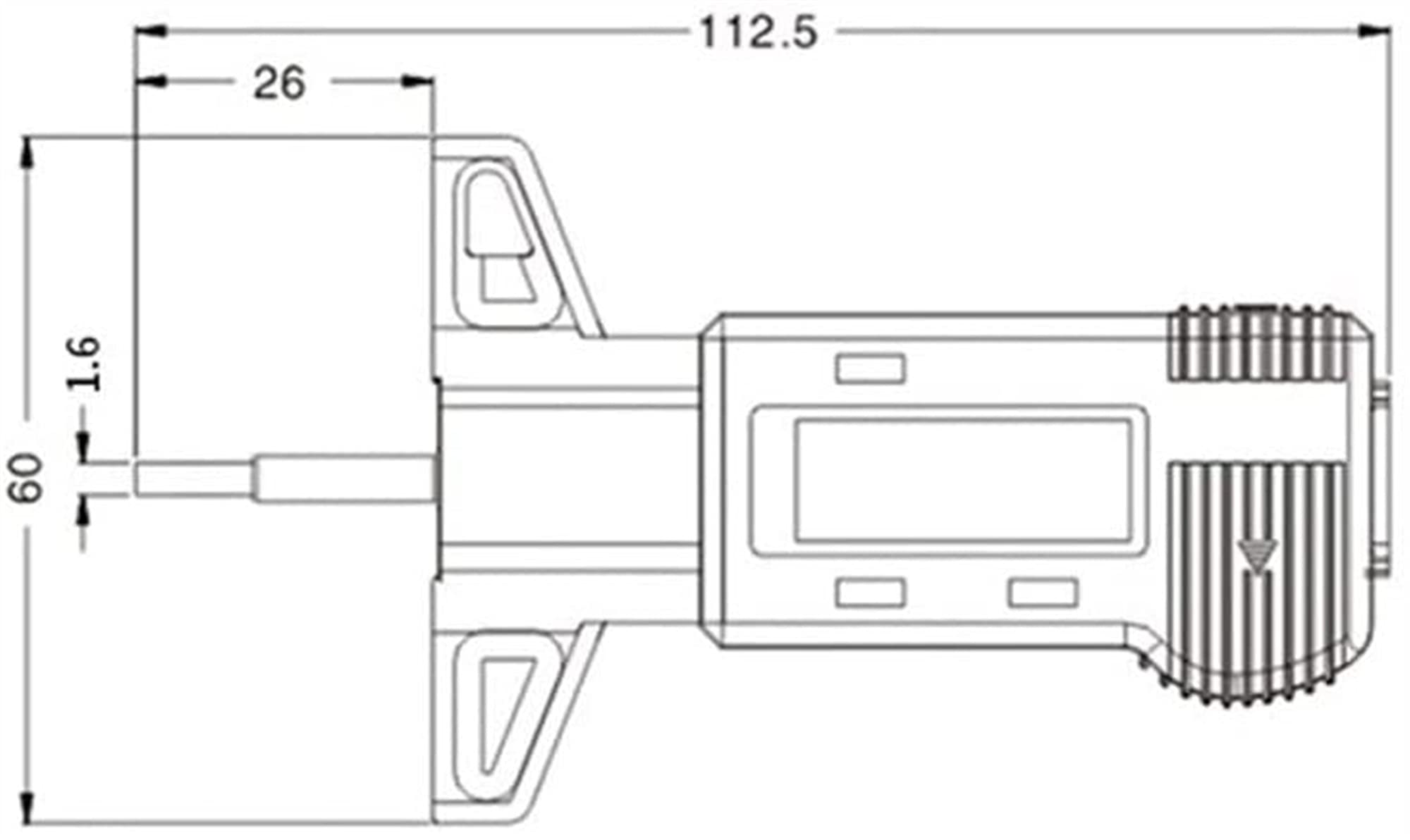 Probador de neumáticos de Coche, Pastilla de Freno, Desgaste, medidor de Profundidad de neumático Digital, Herramienta de comprobación de Banda de Rodadura (Color : Bianco)