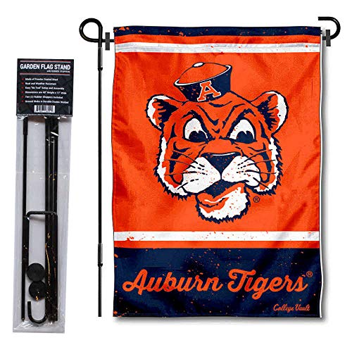 WinCraft Auburn flag avec support de jardin vintage rétro pour extérieur et collectionneur