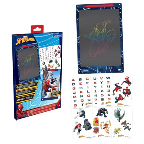Lexibook, Spider-Man, Ardoise Magique, Jouet Artistique et créatif pour Filles et garçons, Dessins Multicolores, Écran 28 cm, Inclut 1 Stylet et 6 pochoirs, Bleu,...