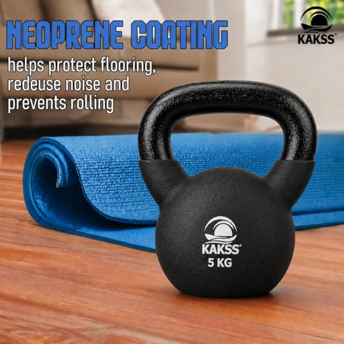Image of Kakss Half Coating Neoprene Kettlebell (BLK, 5KG)