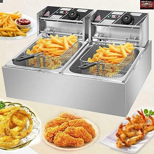 FROTH & FLAVOR 12 Litre Deep Fryer Machine Double Tank with Copper heater