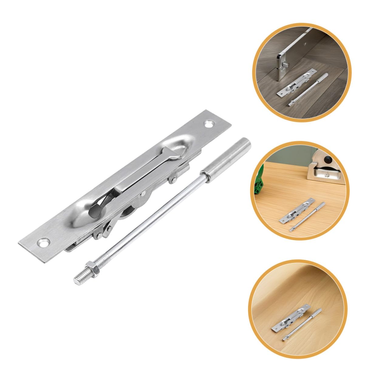 Gatuida Chiavistello Scorrevole per Porte Interne ed Esterne Acciaio Inox 304 Leva di Chiusura Antifurto per Case Negozi e Ferramenta per Porte d'Ingresso Argento
