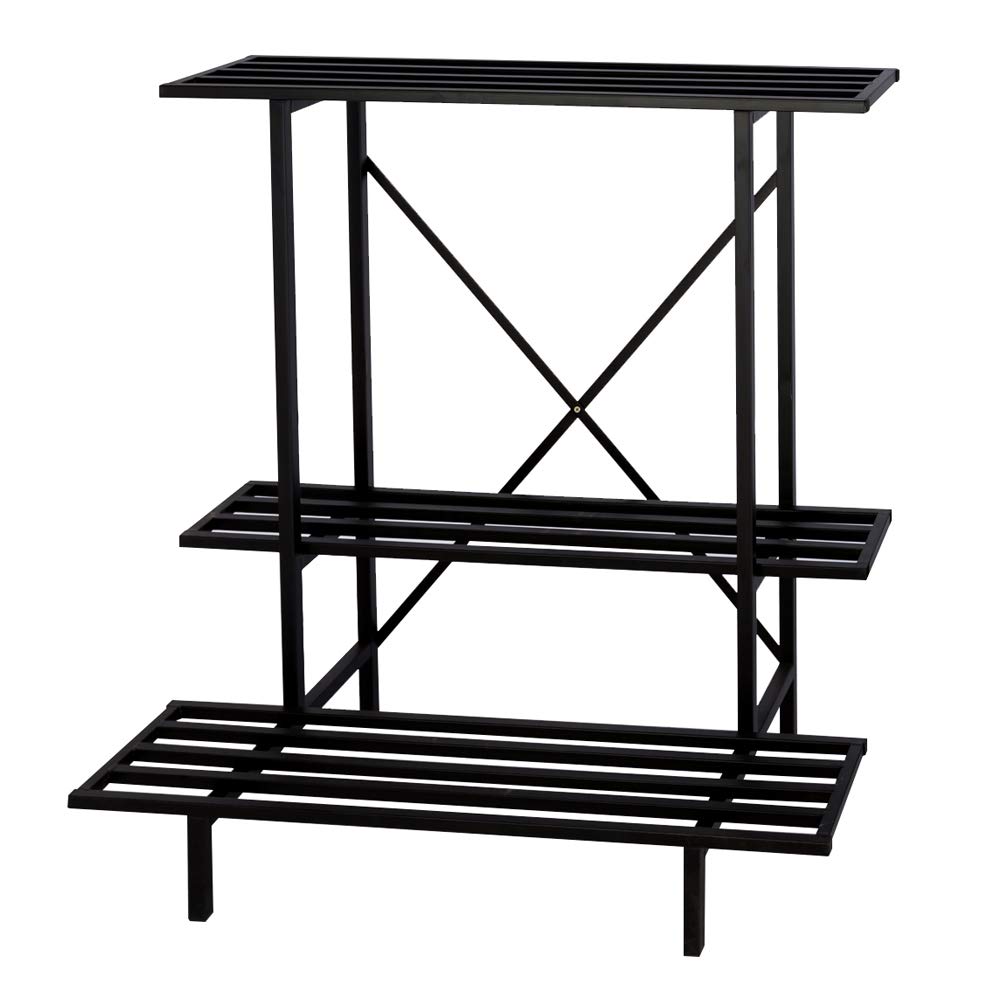 3 Tier Plant Stand Space-Saving Heavy Duty Plant Holder for Balcony, Home, Garden ,Metal Sturdy Plant Stand for Indoor and Outdoor