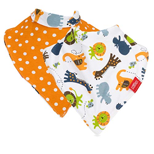 Nuby 2-pk Dribble Catcher Bandana bibs, Super Absorbent Drool Bib with Soft Comfort Neckline, Neutral3