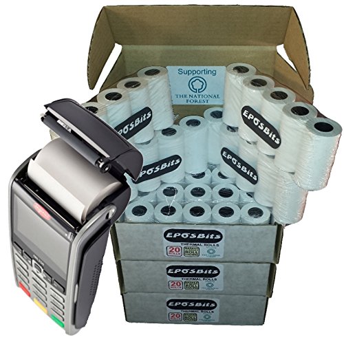 Rouleaux pour terminal carte de crédit Worldpay IWL250 format M évitant les bourrages - 60 unités