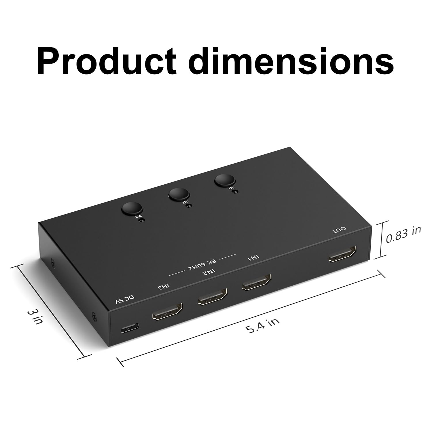 ZUZONG 8K @ 60Hz HDMI Switcher 3 in 1 Out Aluminum Support 4K @ 120Hz HDR10+ HDCP 2.3 CEC VRR HDMI 2.1 Switch Splitter Compatible with PS5/4 Xbox X/S Nintendo Switch/OLED Roku Apple TV Fire Stick UHD