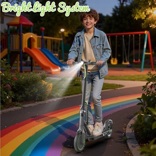 Image of Electric Scooter, 350W Motor, 19 Mph Speed & 15 Miles Range, 8.5 inch Solid Tires, Lightweight Foldable Scooter with Dual Braking System, Max Load 265LBS