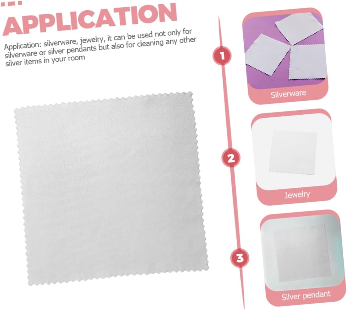 Ipetboom Jewelry Cleaning Cloth Silver Polish Flannel Ring Silver Cleaner Polishing Silver Cleaning Cloth