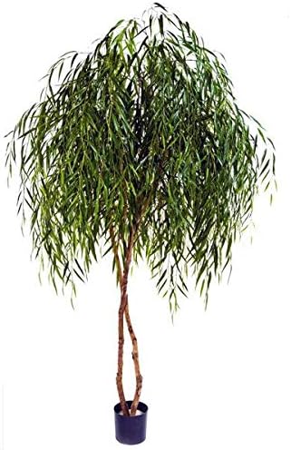 artplants.de Plastic Weeping Willow Tree, 8ft/240cm - Artificial Plant - Decoration Plant
