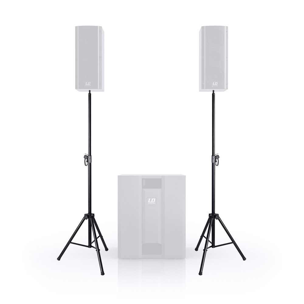 LD Systems DAVE 8 SET 2 - 2 x pied d'enceinte avec housse de transport + 2 x câble haut-parleur 5 m pour DAVE 8 systèmes