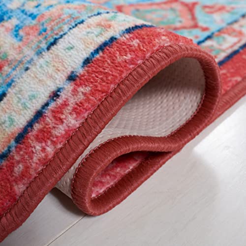 Tapete SAFAVIEH Riviera 243x122 cm Lavable Azul Claro Rojo miniatura 5