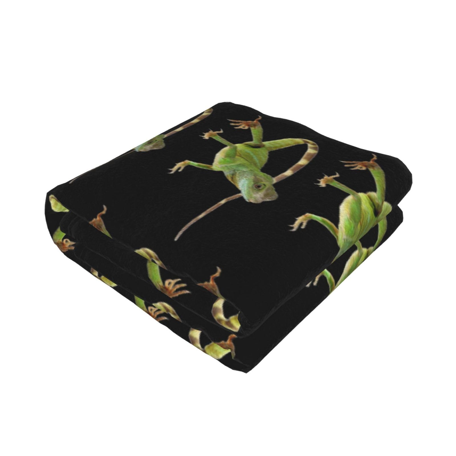 Ezdlowvba Black Lizard Hd Print Fleece Throw Blanket For Couch Sofa Bed, Cozy Fuzzy Soft Lightweight Warm Blankets For All Seasons