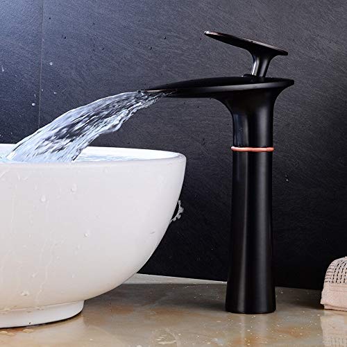 Mitigeur de lavabo cascade noir et blanc pour salle de bain eau chaude et froide