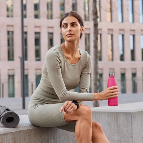 Image of Mont-Clair Stainless Steel Water Bottle, Vacuum insulated - BPA Free, 12h Hot & 24h Cold Drinks, Metal Water Bottle 25 oz Leakproof, Ideal for Adult, Kids, Running - Berry Pink