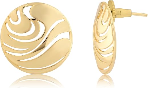 Voylla Flow Tide Natures Dew Stud Earrings for Women Anti Tarnish Gold Stylish Western Stud Earrings Valentines Womens Day...