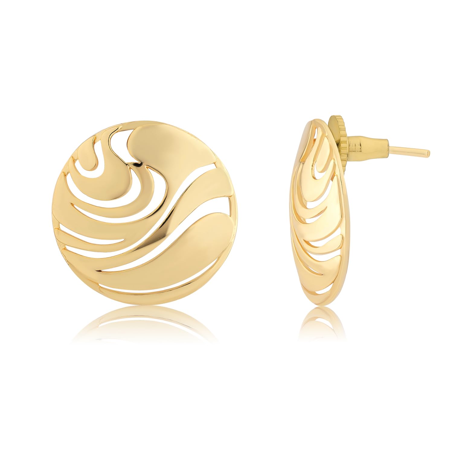 Voylla Flow Tide Natures Dew Stud Earrings for Women Anti Tarnish Gold Stylish Western Stud Earrings Valentines Womens Day... - Review, Price and Buying Guide