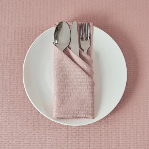 Image of maxmill Cloth Napkins Weaved Texture Pattern Soft Comfortable and Luxury Serviette for Restaurant Family Dinners Weddings Parties and Banquets Set of 4 Pieces, 20 x 20 Inch Pale Blush